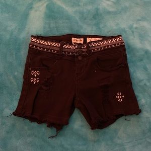 Black tribal shorts
